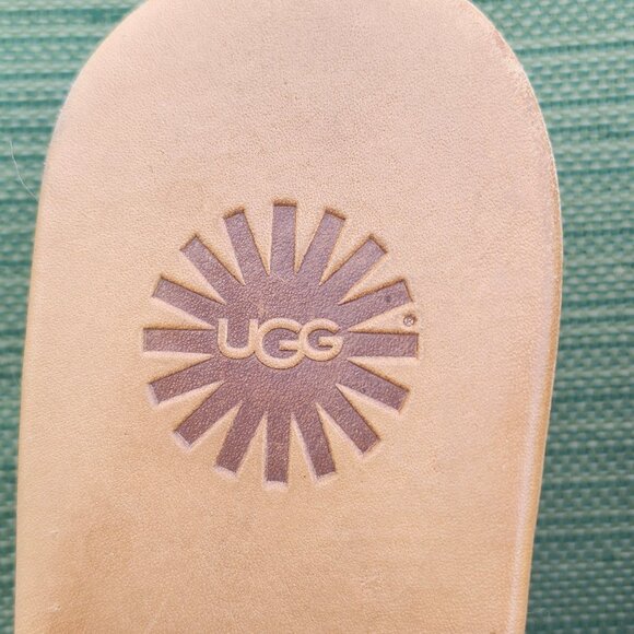 UGG Gwyn Espadrille Wedge Sandals Navy Women’s Size 7 cross leather straps - Picture 4 of 12